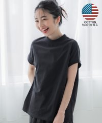 coca/モックネックTシャツ  （COTTON　from the US/カットソー/フレンチスリーブ/綿100％/無地）/503995718