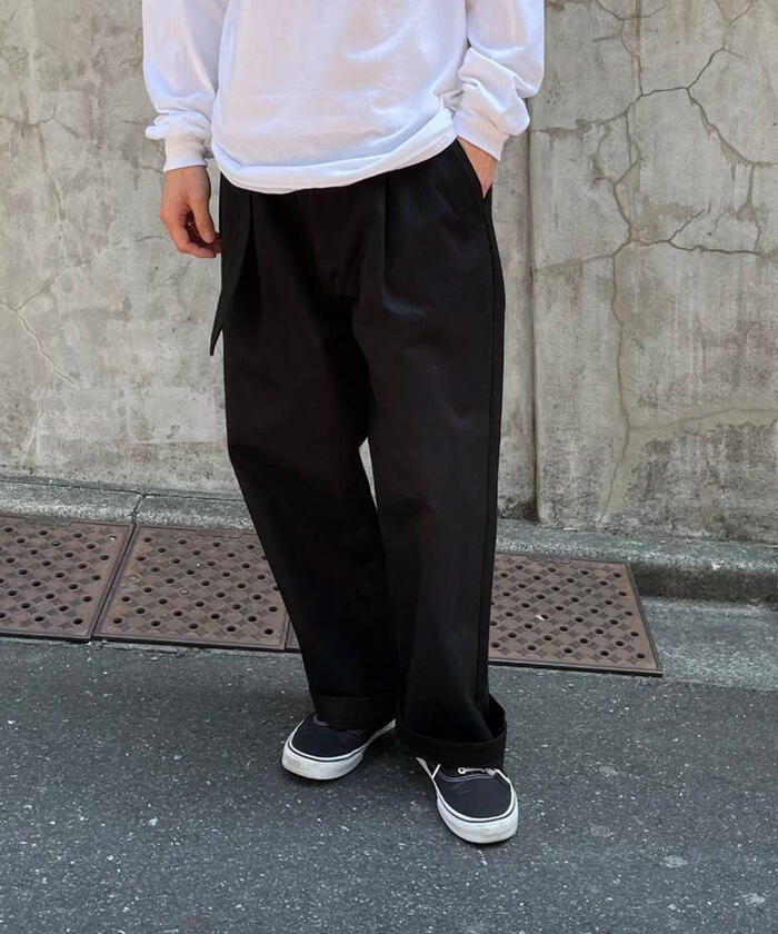 セール】【unlume/アンルーム】NOAH PANTS ワイドテーパード タック