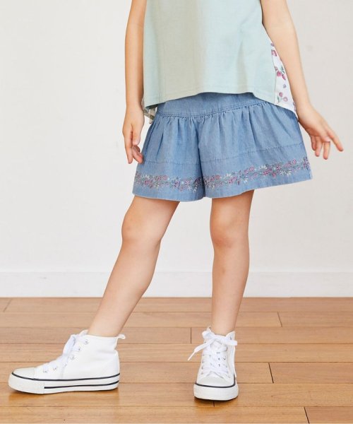 セール 50 Off デニム裾刺繍キュロット エニファム キッズ Anyfam Kids D Fashion