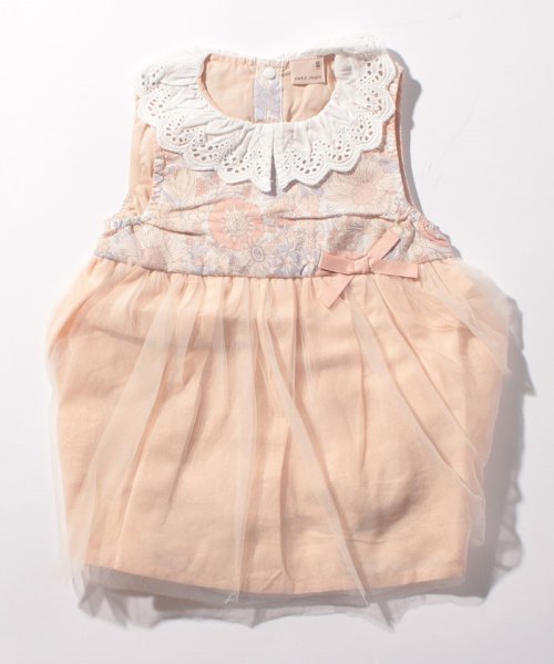 セール 50 Off 花柄チュール切替ワンピースロンパース プティマイン Petit Main D Fashion