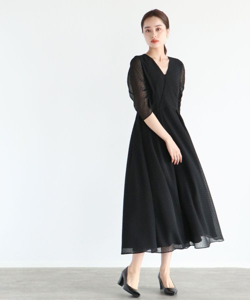 セール Kaene 手洗い可 フロッキードットワンピース ラシュッド Lasud D Fashion