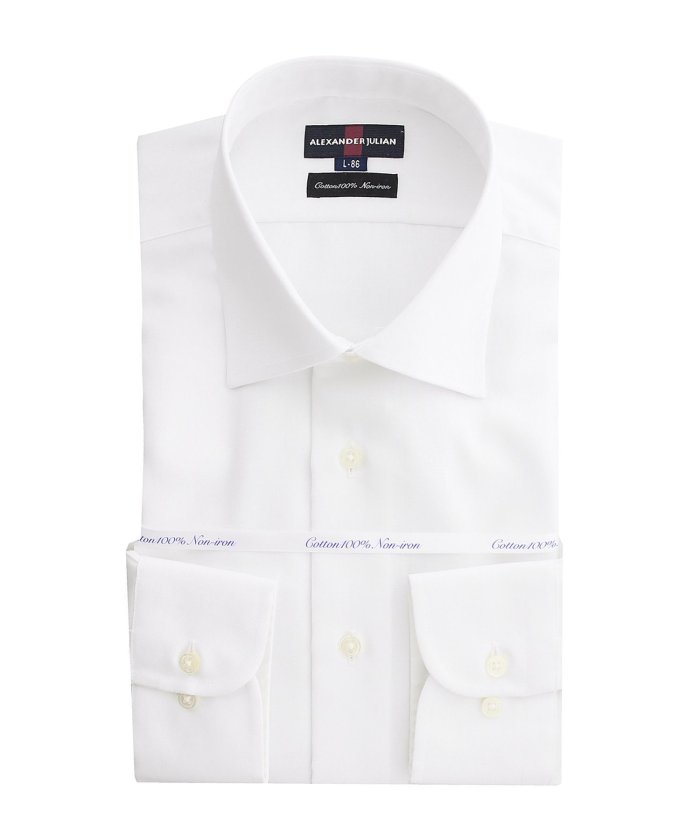 綿100％ 形態安定レギュラーフィット 【2021新春福袋】 ワイドカラー長袖シャツ TAKA-Q タカキュー 最高品質の