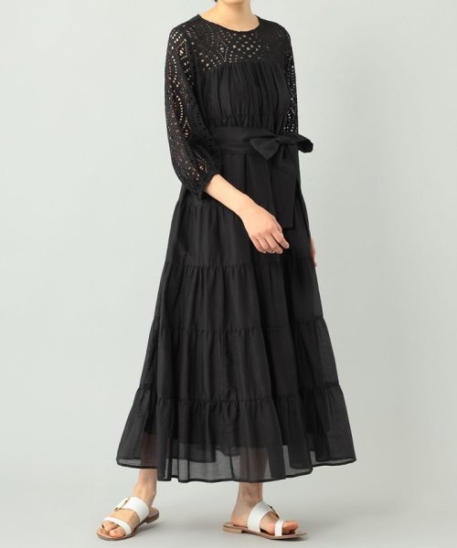 タフタロングティアードワンピース グレースコンチネンタル Grace Continental D Fashion タフタロングティアードワンピース グレースコンチネンタル Grace Continental D Fashion