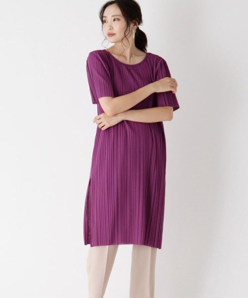 セール 50 Off 手洗いok 梨地プリーツiラインワンピース ハッシュアッシュ Hushush D Fashion