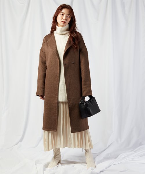 セール70 Off ノーカラーベルテッドリバーコート ハッシュアッシュ Hushush D Fashion