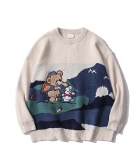 HOOK/フック HOOK 【HOOK】パッチワーク刺繍 古着風 薄手ニット・セーター/504021947