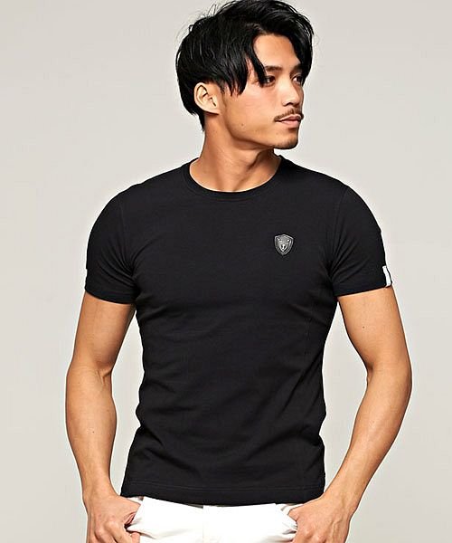 Viola バックメタリックプリント入りストレッチクルーネック半袖tシャツ メンズ トップス メタリックプリント ストレッチ 伸縮性 C ヴィオラ Viola D Fashion Viola バックメタリックプリント入りストレッチクルーネック半袖tシャツ メンズ トップス メタリックプリント ストレッチ 伸縮性 C ヴィオラ Viola D Fashion