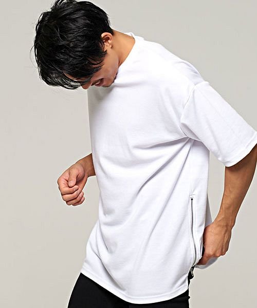 Cavaria サイドジップ付きクルーネック半袖ビッグtシャツ メンズ 半袖 ブランド 大きめ サイドジップ クルーネック 半袖tシャツ ビッグシルエット B キャバリア Cavaria D Fashion Cavaria サイドジップ付きクルーネック半袖ビッグtシャツ メンズ 半袖 ブランド 大きめ サイドジップ クルーネック 半袖tシャツ ビッグシルエット B キャバリア Cavaria D Fashion