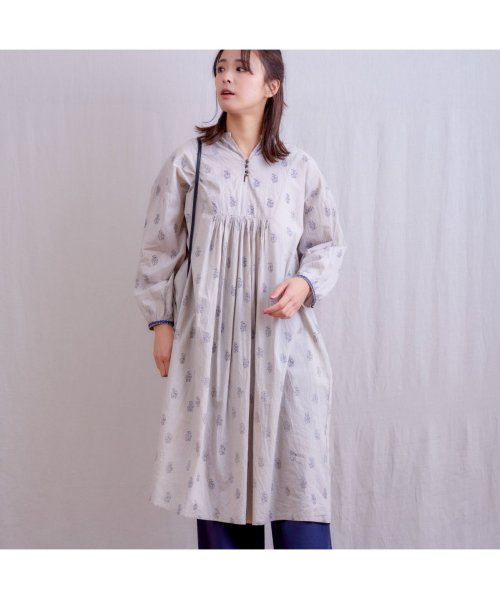 セール ブロックプリント風ワンピース ファナカ Fanaka D Fashion