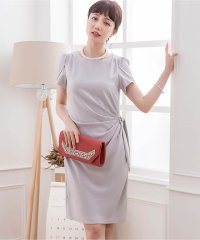 DRESS+/ドレスプラス DRESS+ ペタル(チューリップ)スリーブサイドリボンドレーブワンピース/504024558