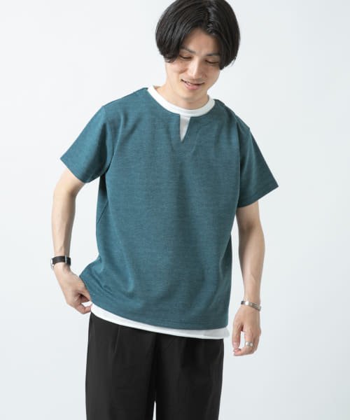 セール 41 Off フェイクレイヤードキーネックカットソー アイテムズアーバンリサーチ メンズ Items Urbanresearch D Fashion