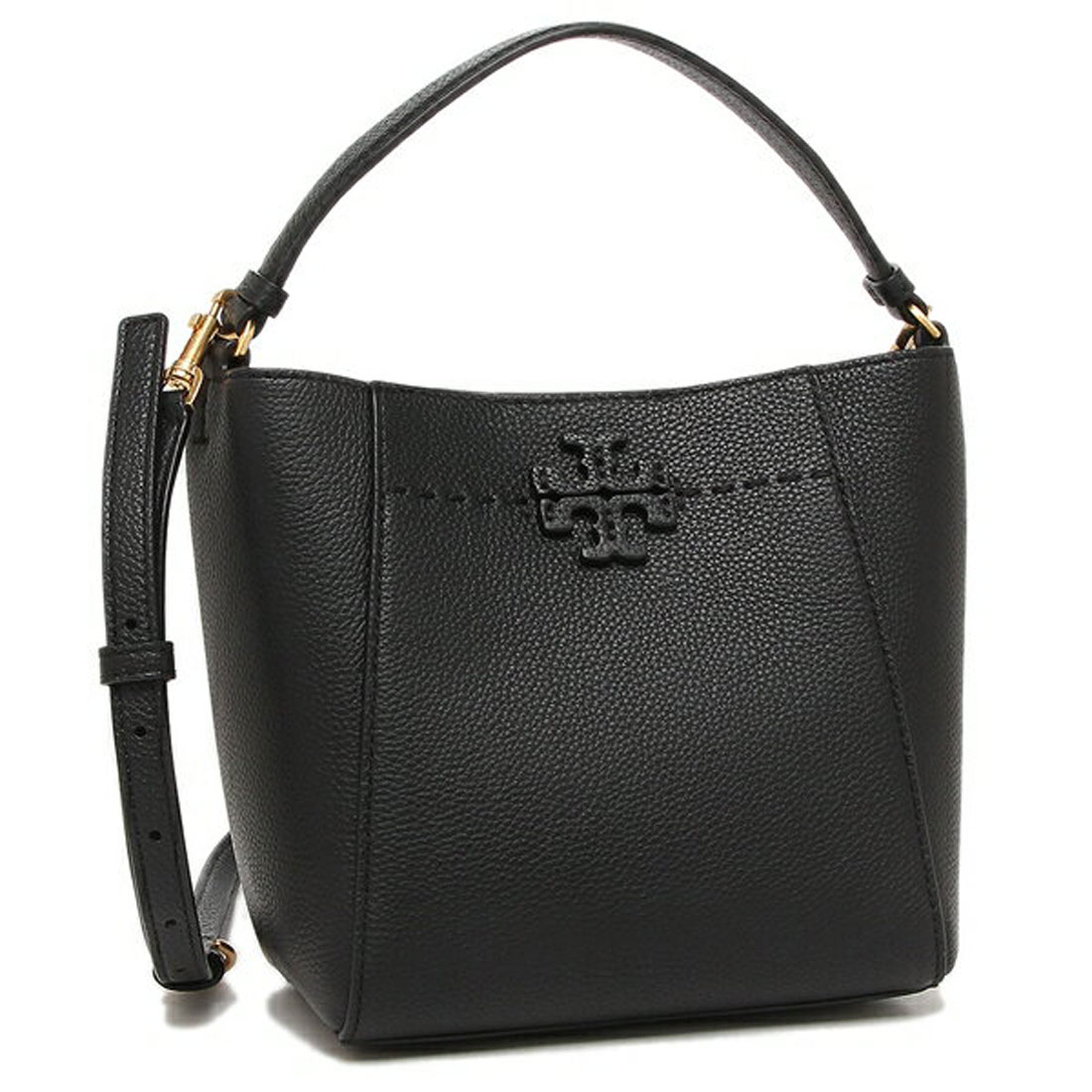 TORY BURCH ショルダーバッグ ウォレット ロゴ型押し レザー 黒kloopバッグ小物