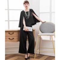 DRESS+/ドレスプラス DRESS+ ケープ風ワイドパンツドレス/504025050