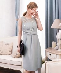 DRESS+/クロス切替レースドレス・結婚式ワンピース・お呼ばれパーティードレス/504025061