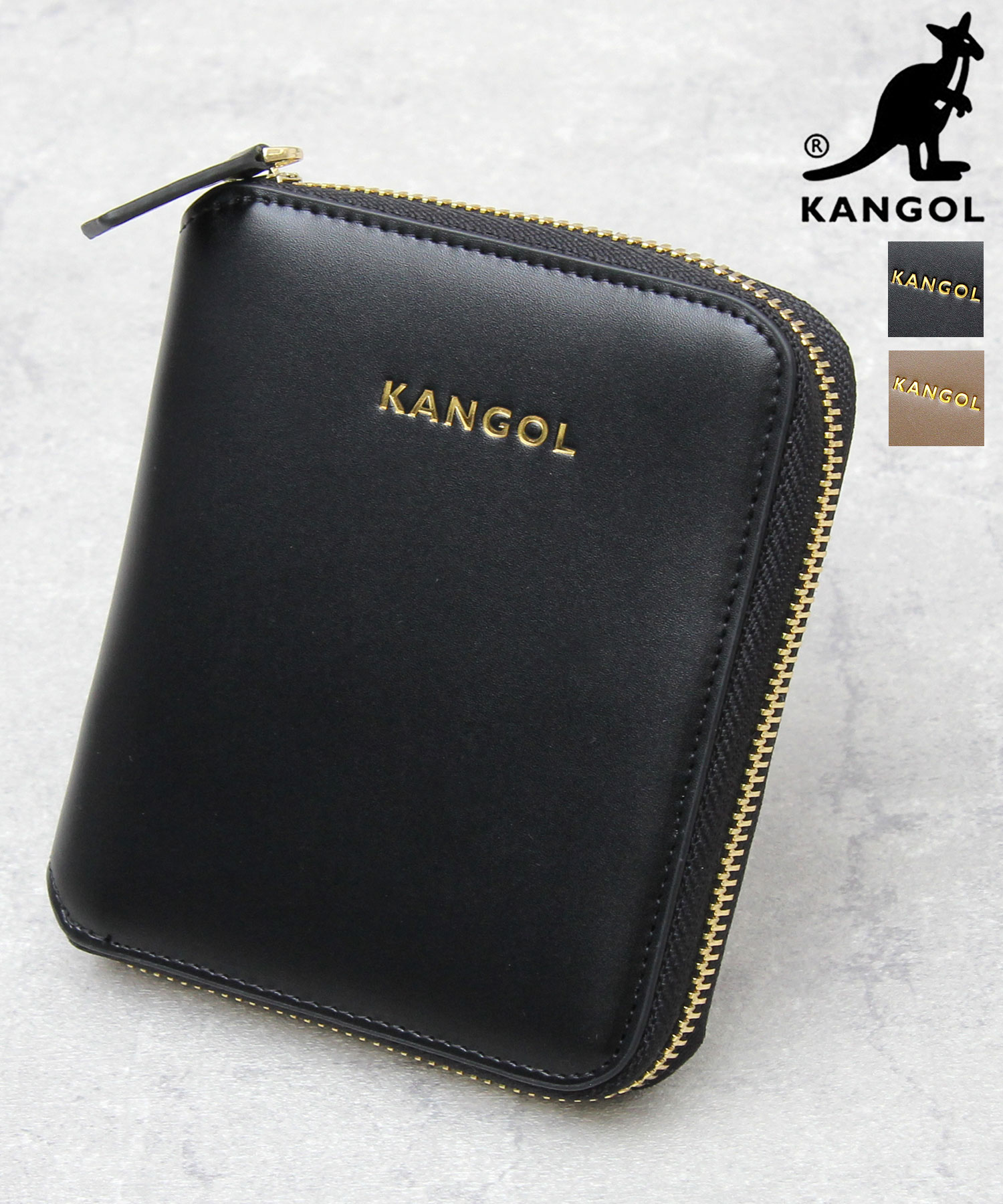 カンゴール KANGOL ラウンドジップ ショートウォレット 二つ折り カンゴール KANGOL ラウンドジップ ショートウォレット 二つ折り
