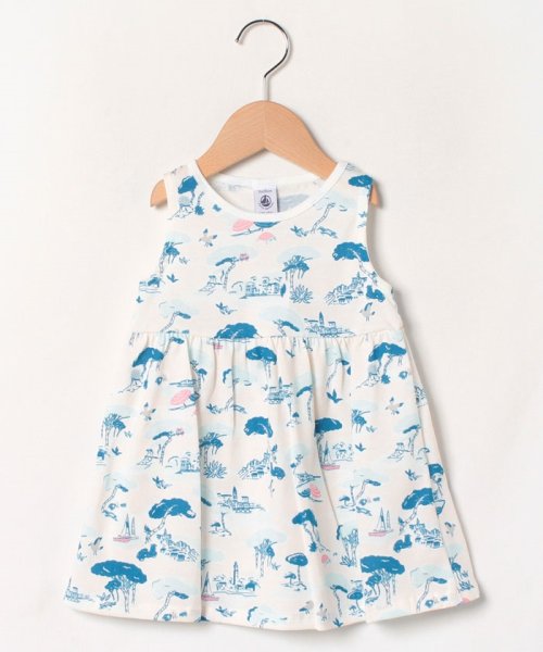 セール Bebe Deboutfemale ジャージプリント半袖ワンピース プチバトー Petit Bateau D Fashion