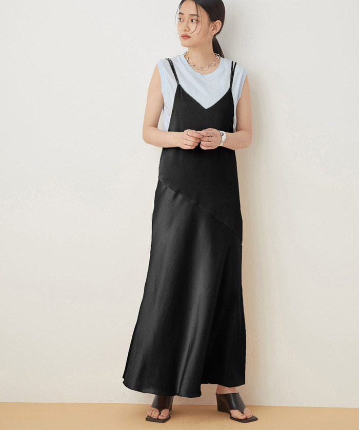 セール 70%OFF】トリアセサテンキャミワンピース(504023829 セール 70%OFF】トリアセサテンキャミワンピース(504023829