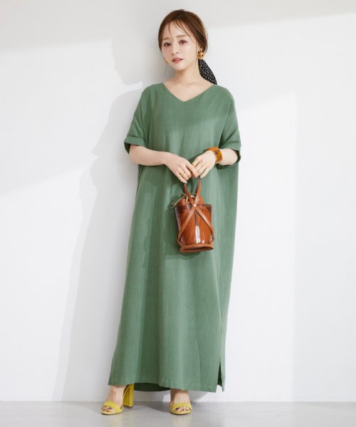 リネン混リラックスマキシワンピース ティティベイト Titivate D Fashion リネン混リラックスマキシワンピース ティティベイト Titivate D Fashion