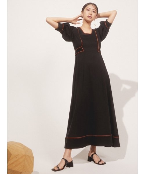 クーポン カラーパイピングロングワンピース リリー ブラウン Lily Brown D Fashion クーポン カラーパイピングロングワンピース リリー ブラウン Lily Brown D Fashion