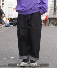 1111clothing/ワイドパンツ メンズ デニム バルーンパンツ レディース デニムワイドパンツ ケミカル バギーパンツ 太い ワイドデニム ボトム ボトムス 綿100% カツラギ/502873987