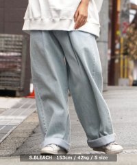 1111clothing/ワイドパンツ メンズ デニム バルーンパンツ レディース デニムワイドパンツ ケミカル バギーパンツ 太い ワイドデニム ボトム ボトムス 綿100% カツラギ/502873987