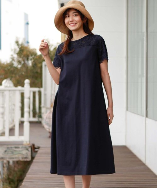 クーポン セール35 Off クールスムース レースtシャツワンピース アマカ Amaca D Fashion