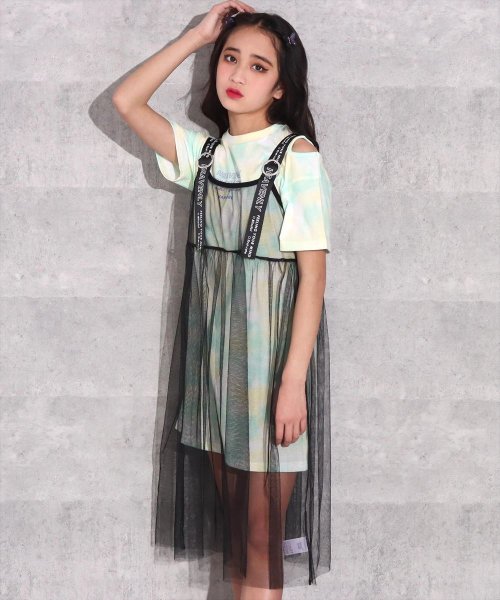 セール タイダイ柄チュールワンピースセットアップ アナップガール Anap Girl D Fashion セール タイダイ柄チュールワンピースセットアップ アナップガール Anap Girl D Fashion