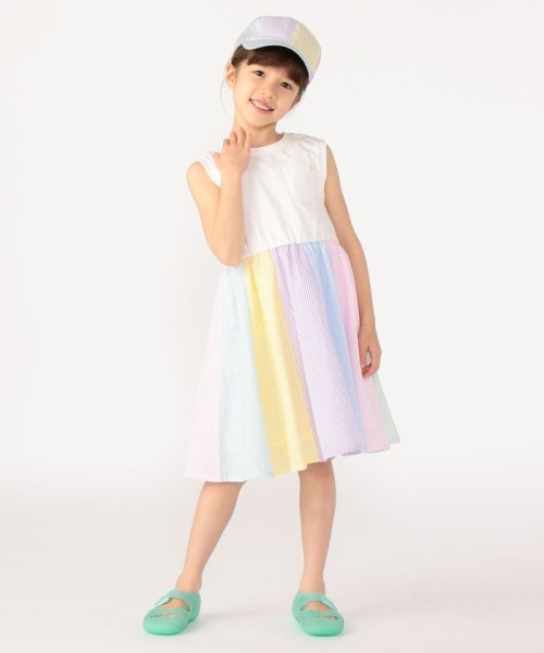 Ships Kids パネル ストライプ ノースリーブ ワンピース 100 130cm シップスキッズ Ships Kids D Fashion Ships Kids パネル ストライプ ノースリーブ ワンピース 100 130cm シップスキッズ Ships Kids D Fashion