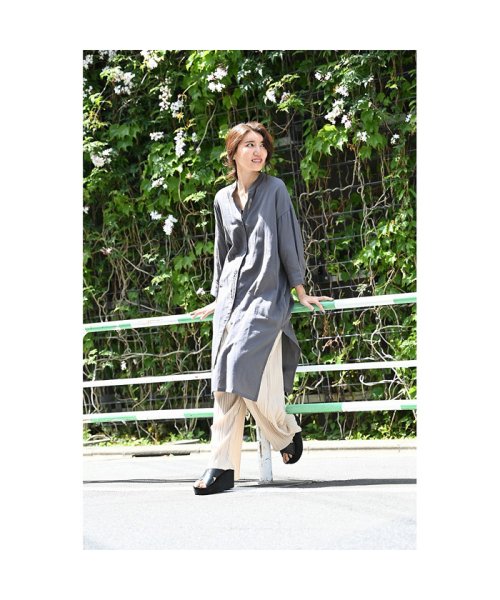 クーポン Navy ネイビー エアフリー7分袖ワンピース 132 4417 マックハウス レディース Mac House Women D Fashion