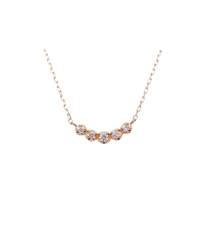 セール13%OFF】K10 0.1ct ダイヤモンド ライン 5ストーン ペンダント 本物保証 K10ダイヤモンド5石 ネックレス ネックレス