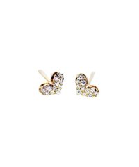 Gems by K/ K18 0.14ct ダイヤモンドハートパヴェピアス 18金ゴールド/504020962