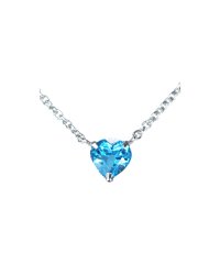 Gems by K/シルバー 0.7ct ハートシェイプカット ブルートパーズ ペンダント ネックレス/504020972