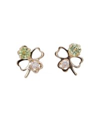 Gems by K/ジェムズ バイ ケー Gems by K K10 0.02ctダイヤモンド/ペリドットクローバーピアス 10金ゴールド/504020980