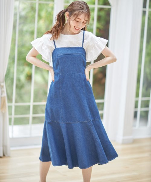 セール 50 Off バックレースアップデザインデニムキャミワンピース トッコクローゼット Tocco Closet D Fashion