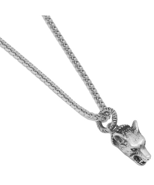 グッチ ネックレス アクセサリー アンガーフォレスト ウルフヘッド 狼 シルバー メンズ レディース GUCCI 524122 J8400 0811