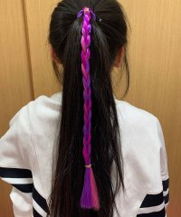 shoppinggo/ショッピングゴー shoppinggo ヘアアクセサリー エクステ ロング編み込みウィッグ 子供 キッズ ジュニア ダンス ウィッグ つけ毛 カラフル 毛束 ダ/504044863