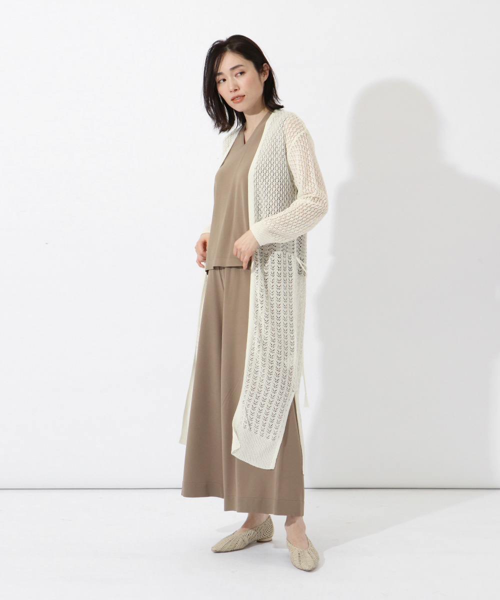 通販爆買い [Aga] ミックス透かし編みカーディガン MAGASEEK PayPay