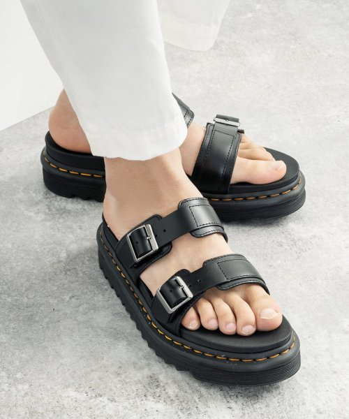 クーポン Dr Martens ドクターマーチン サンダル 厚底 Myles マイルス スライド レディース メンズ ユニセックス シューズ 靴 レザー 超軽量 ブラック ロッキーモンロー Rocky Monroe D Fashion