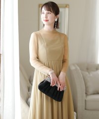 PourVous/プールヴー PourVous ラメチュールハートネック結婚式ワンピースドレス 大きいサイズ対応フォーマル パーティードレス 20代 30代 40代/504031903