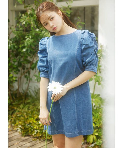 クーポン セール 74 Off デニムパワショル5分袖ワンピース イング Ingni D Fashion