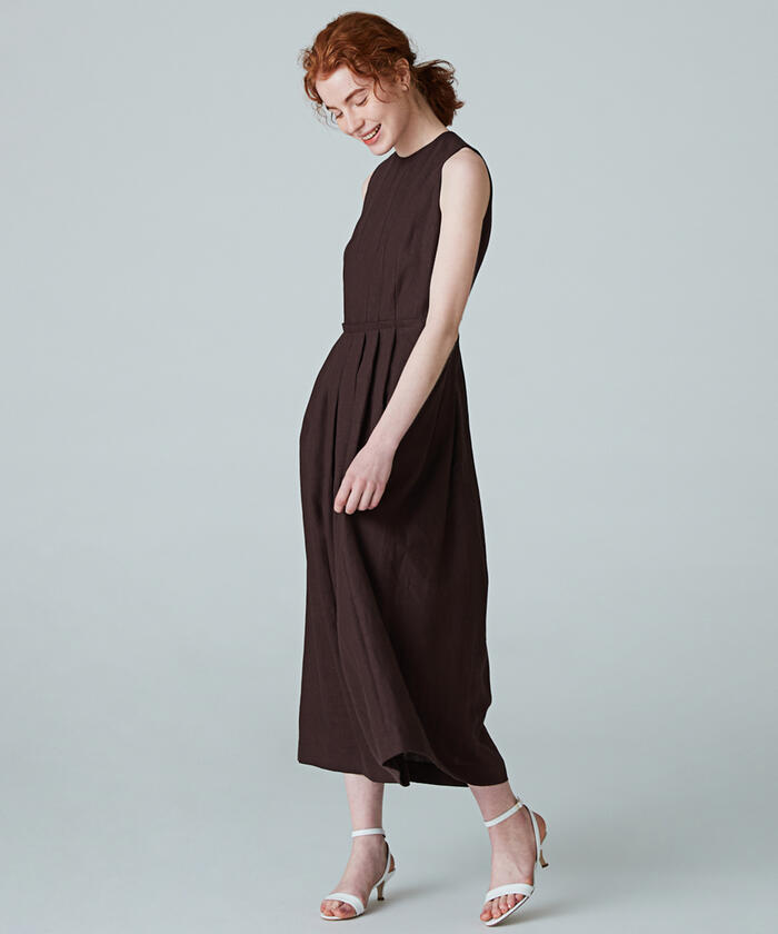 美品 トゥモローランドコレクション スムースリネン アメリカンスリーブワンピース 504048236032.jpg