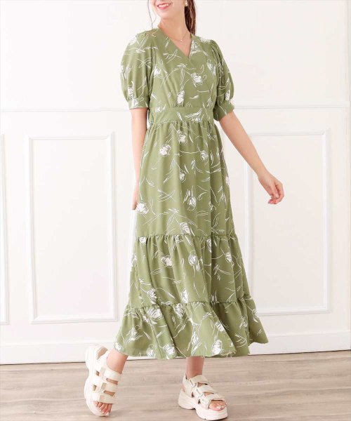 セール チューリップ柄ロングワンピース チル Chille D Fashion