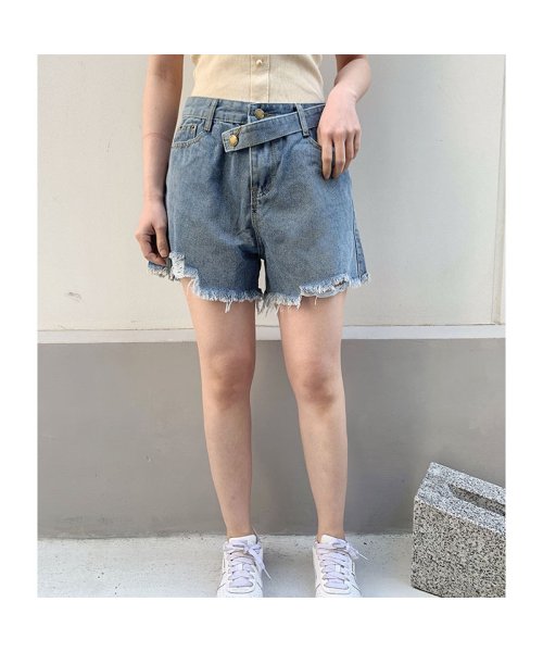 セール ショートパンツデニム ジーンズ 美脚効果 ダメージ ライトブルー 着回し セイヘイショップ Seiheishop D Fashion セール ショートパンツデニム ジーンズ 美脚効果 ダメージ ライトブルー 着回し セイヘイショップ Seiheishop D Fashion