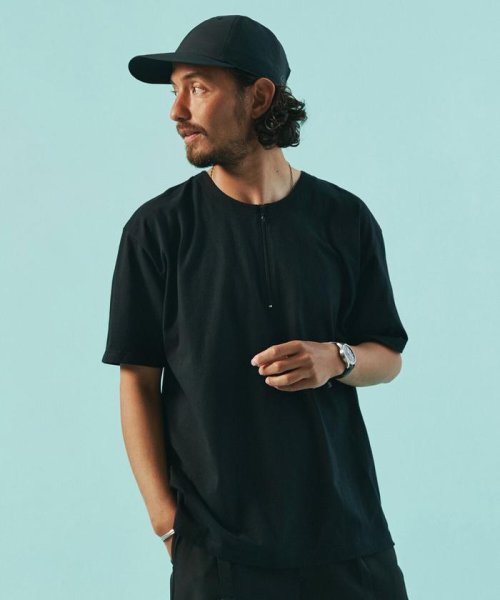 クーポン セール60 Off 冷涼太 ハーフzipクルーネックtシャツ 半袖 ナノ ユニバース Nano Universe D Fashion