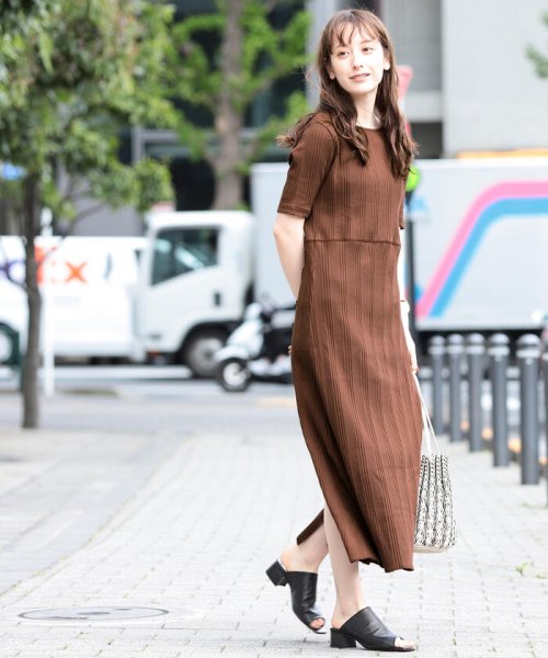 Ray Beams リブ バック レースアップ ワンピース レイビームス Ray Beams D Fashion