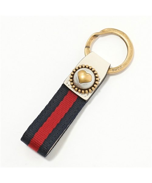 セール 5 Off Gucci グッチ H9vet 8491 ウェブ ハート パール装飾 キーリング 8491 Bianco Rosso Blu M Whiteレ グッチ Gucci D Fashion