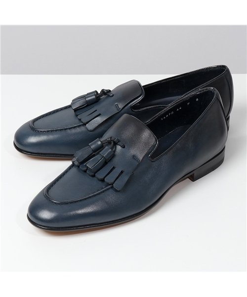 セール Santoni サントーニ Mcncla3shdru44 レザー ローファー タッセル シューズ ネイビー 靴 メンズ サントーニ Santoni D Fashion