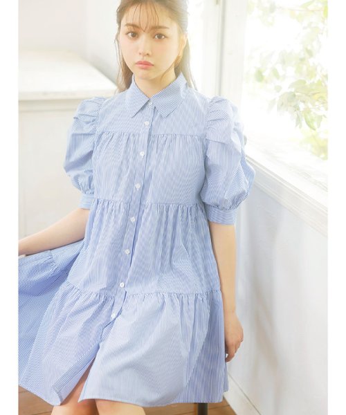 セール 50 Off パワショルティアード半袖 ワンピース イング Ingni D Fashion セール 50 Off パワショルティアード半袖 ワンピース イング Ingni D Fashion