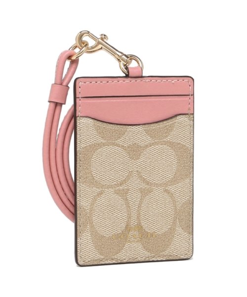 セール コーチ アウトレット カードケース パスケース Signature ベージュ ピンク レディース Coach Imsdj コーチ Coach D Fashion