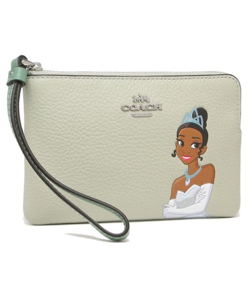 セール 38 Off コーチ アウトレット リストレット ポーチ ディズニー コラボ プリンセスと魔法のキス グレー レディース Coach C3362 Svpvw コーチ Coach D Fashion